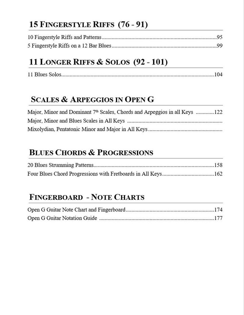 101 Blues Riffs and Solos in Open G Guitar Tuning DGDGBD - Etsy