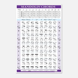 Mandolin Chord Poster — 96 Chords + Fretboard Map (Bonus 12-Page PDF via Messages)
