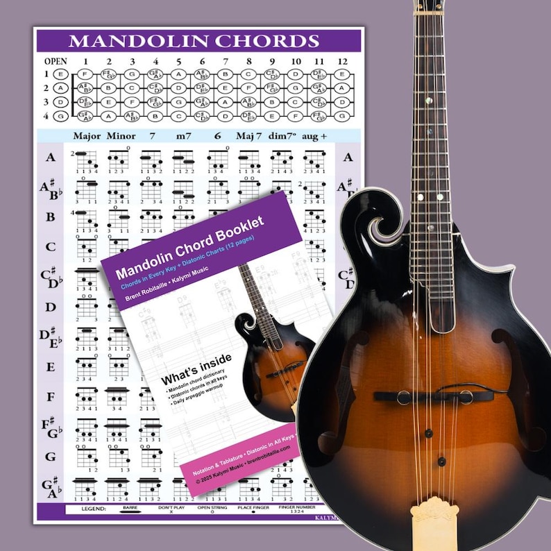 Mandolin Chord Poster — 96 Chords + Fretboard Map (bonus 12-page PDF ...