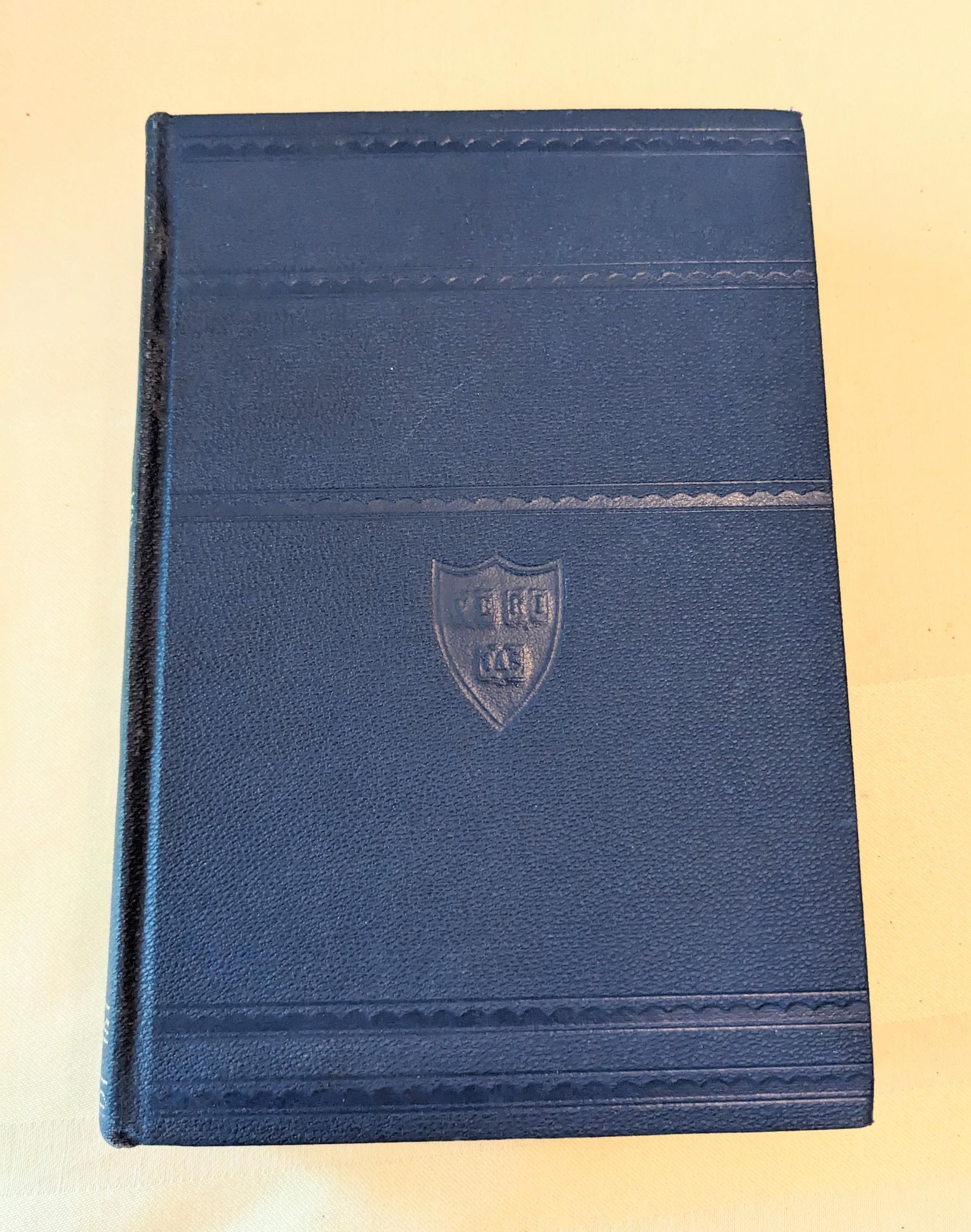 Étagère de livres Harvard Classics de 1,50 m, couverture bleue, volume 42, drame élisabéthain 2. Décor de bibliothèque, collection vintage 1910.
