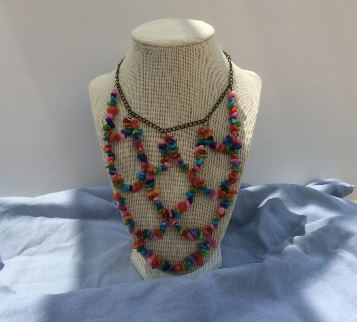 Beaded Bib Necklace Etsy