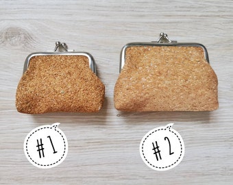 for her,gift idea eco-friendly bag different textures Cork-leather Small soft cork coin purse
