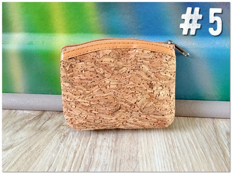 for her,gift idea eco-friendly bag different textures Cork-leather Small soft cork coin purse