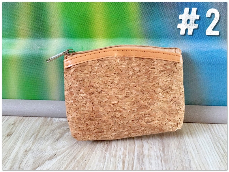 for her,gift idea eco-friendly bag different textures Cork-leather Small soft cork coin purse