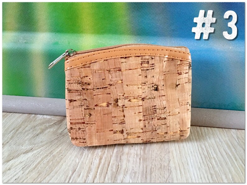 for her,gift idea eco-friendly bag different textures Cork-leather Small soft cork coin purse