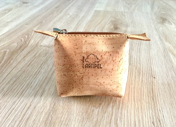 for her,gift idea eco-friendly bag different textures Cork-leather Small soft cork coin purse