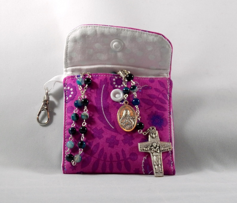 Rosary pouch First Communion gift Rosary case Confirmation gift fabric coin purse