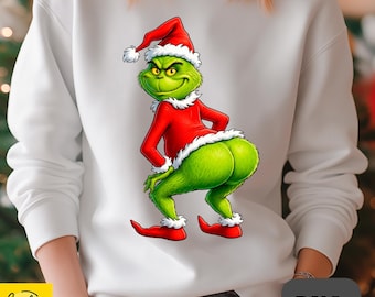 Grinch Twerking Christmas PNG image clipart:  PNG Files (Digital Download)