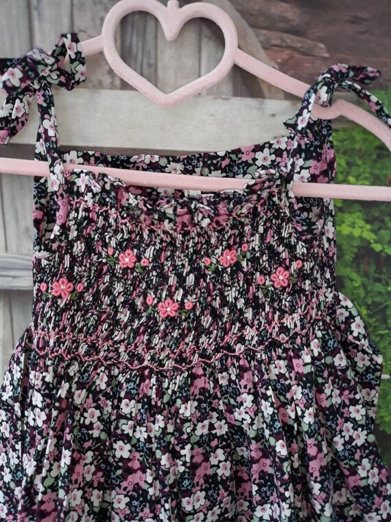 black with pink flowers dress