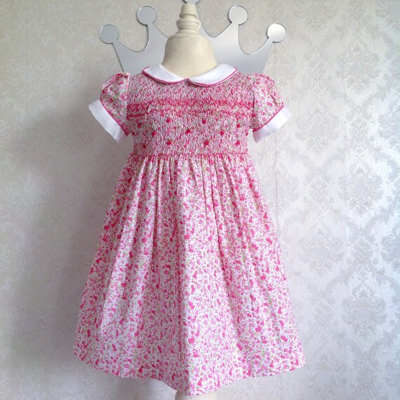 baby pink dress with white collar