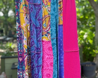 Large Pinks and Purples Boho Upcycled Skirt, Eco Fashion,Recycled Clothing