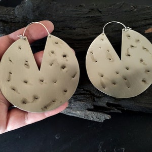 Oversize 925 silver hooks earrings Statement silver hoops Silver ethnic earrings Bohemian earrings Circle earrings African silver hoops