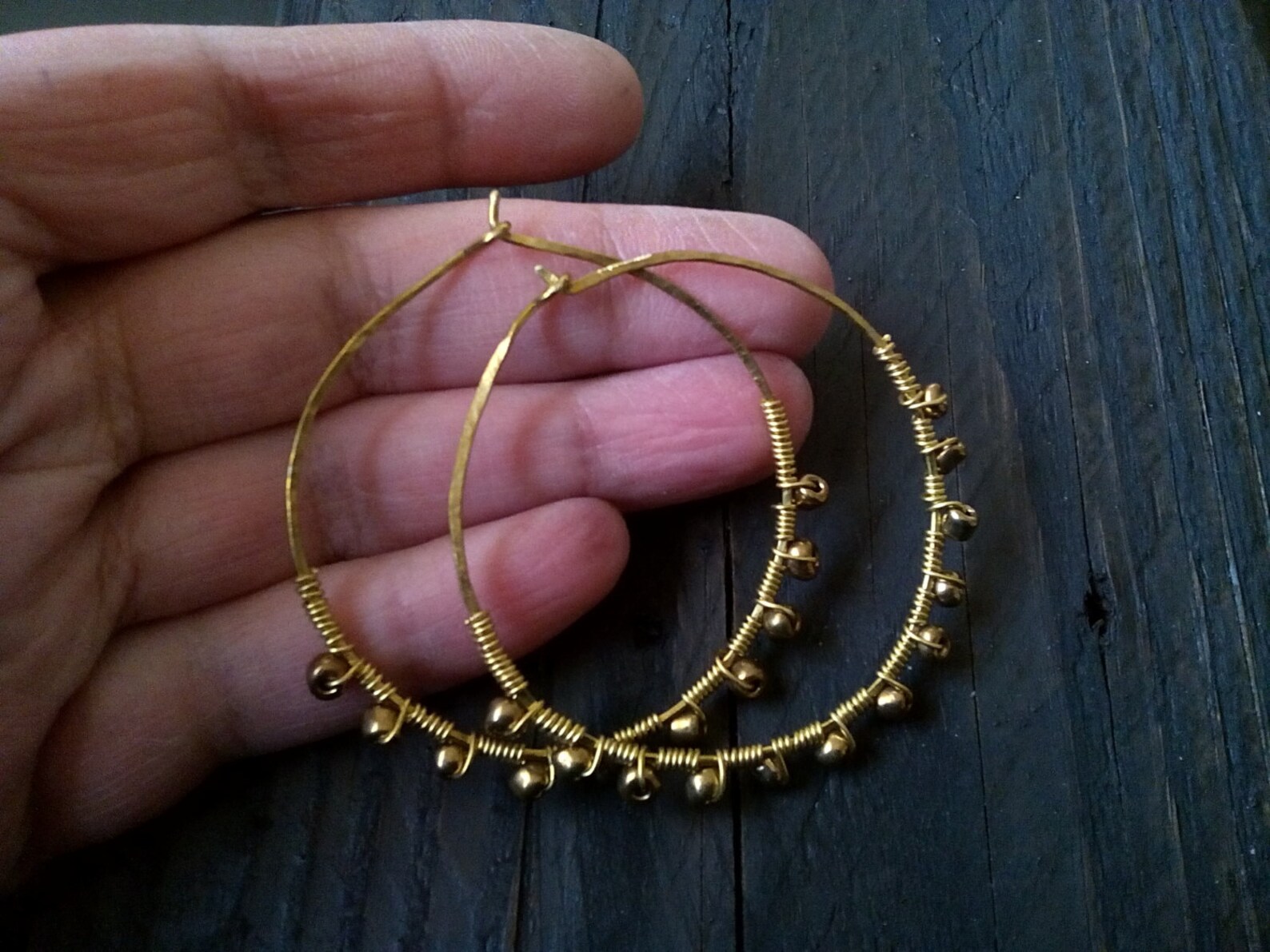 Brass Hoop Earrings main image 0