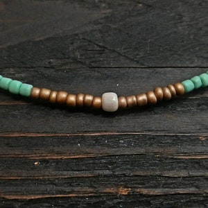 Gargantilla con cuentas turquesa, gargantilla de boda, gargantilla con cuentas delicada, gargantilla con cuentas mínimas, gargantilla boho, regalo para ella, regalo para la esposa
