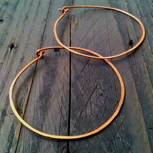 Minimalist copper hoop earrings, copper wire earrings, large hoop earrings, simple hoop earrings, bohemian hoop earrings, gift for her