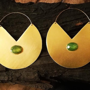 African earrings, oversize brass hoops, brass ethnic earrings, tribal earrings, bohemian earrings, Statement earrings Chunky earrings