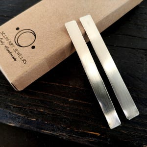 Silber Bar Ohrringe, Minimalist Silber Ohrringe, Hochzeit Ohrringe, Edelstahl Post Ohrringe, Moderne Silber Bar Ohrringe