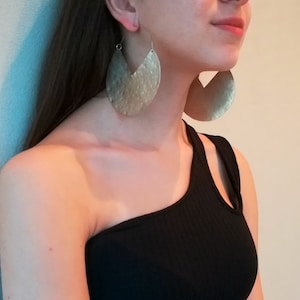 African silver earrings, 925 silver hooks, Hammered silver hoops, Chunky earrings, Statement earrings, Boho silver hoops