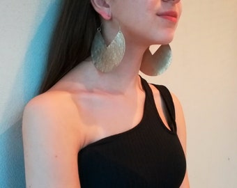 Super light earrings, Oversize silver earrings, ethnic earrings, big hoop earrings, hammered earrings, hook earrings extra large earrings
