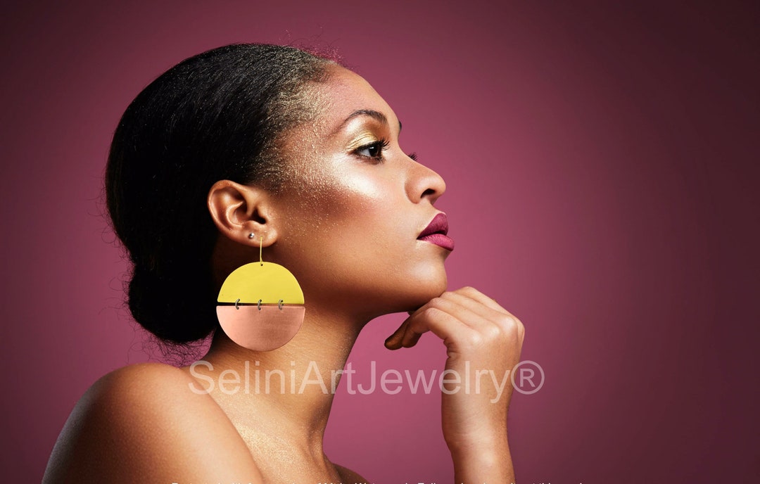 Oversize African Earrings Brass and Copper Hoops Extra Large - Etsy