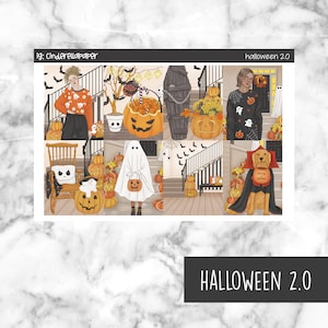 Halloween 2.0 Printable Planner Stickers, Weekly Sticker Kit  Erin Condren Planner Stickers, Vertical Sticker Kit, Silhouette Cut File