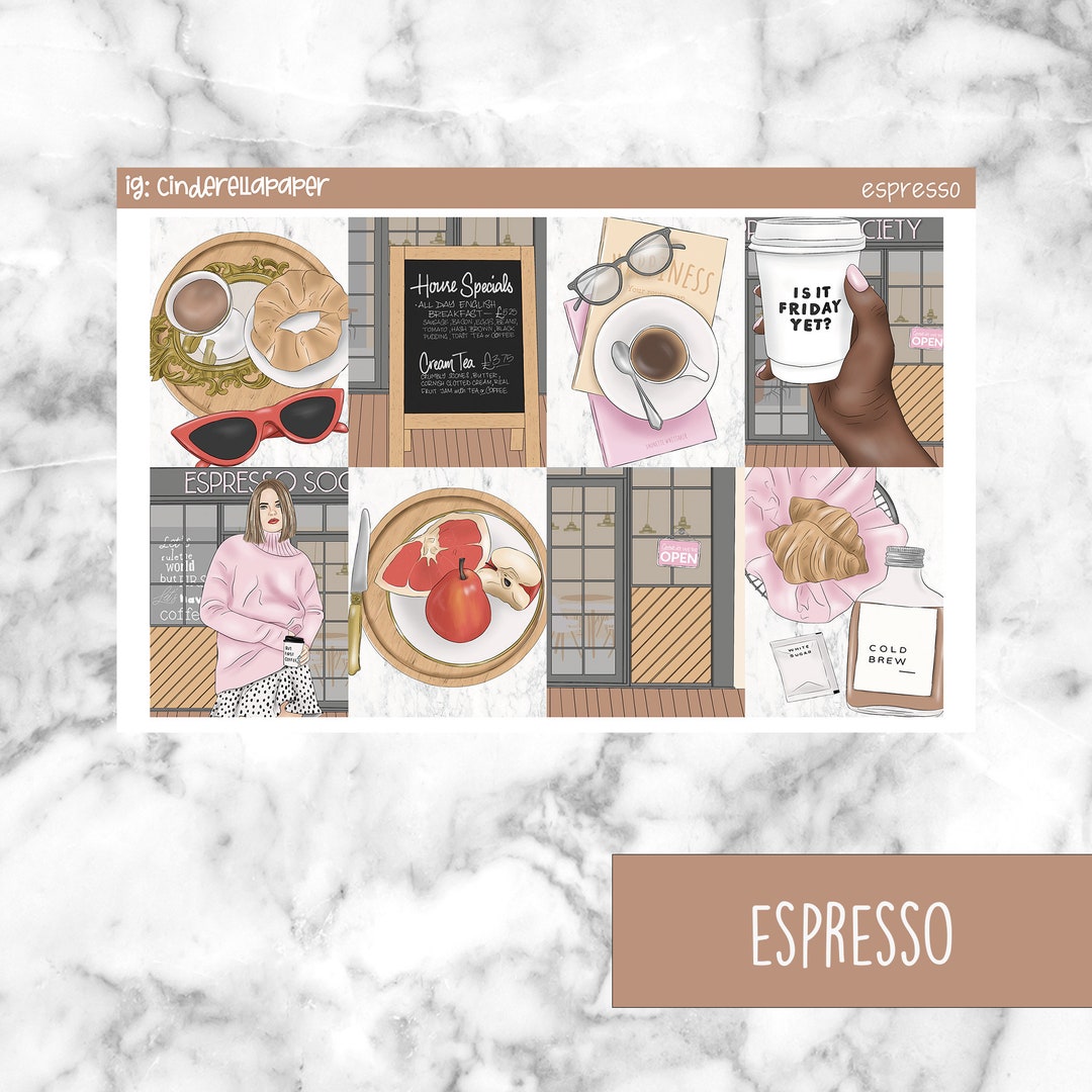 Espresso Printable Planner Stickers, Weekly Sticker Kit Erin Condren ...