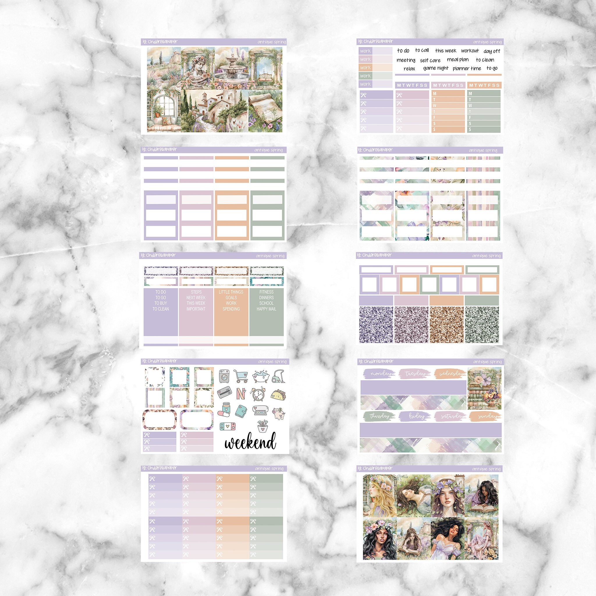 Retro Floral Planner Stickers
