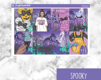 Rainy Halloween Printable Planner Stickers, Weekly Sticker Kit Erin ...