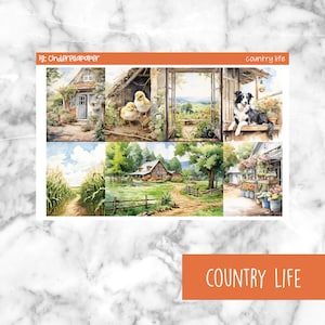 Country Life Printable Planner Stickers, Weekly Sticker Kit  Erin Condren Planner Stickers, Vertical Sticker Kit, Silhouette Cut File