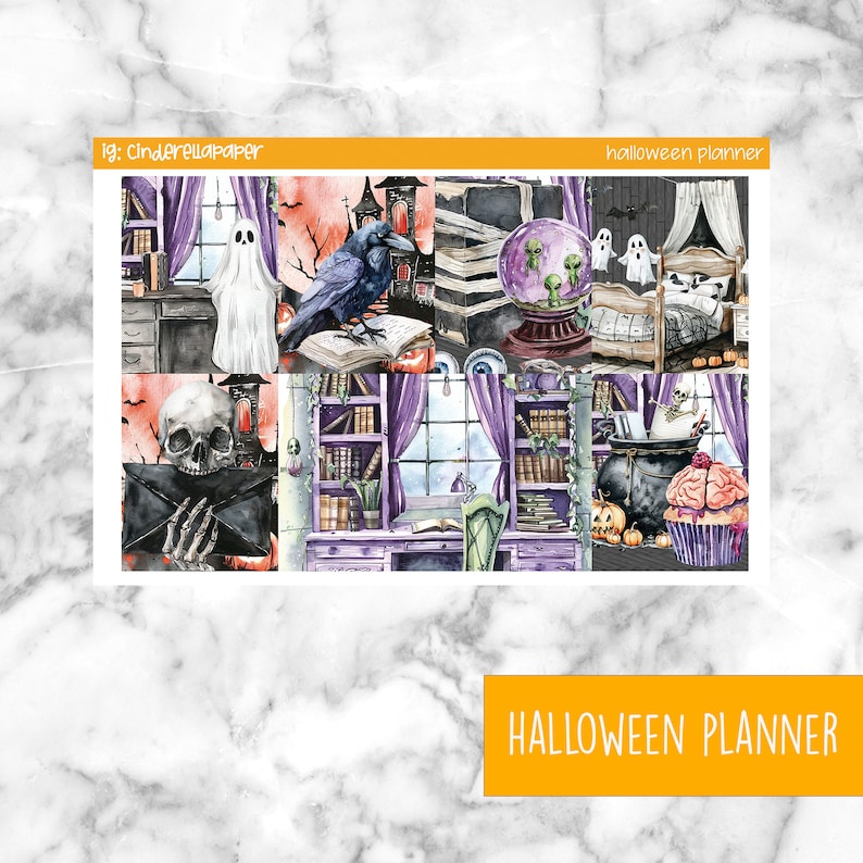 Halloween Planner Printable Planner Stickers, Weekly Sticker Kit Erin ...