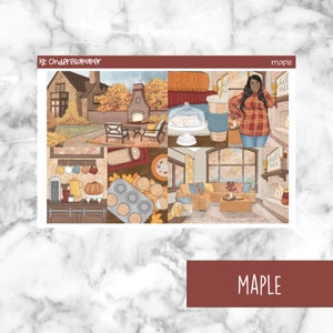 Maple Printable Planner Stickers, Weekly Sticker Kit  Erin Condren Planner Stickers, Vertical Sticker Kit, Silhouette Cut File