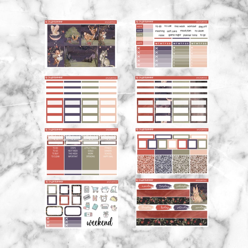 Enchanted Printable Planner Stickers, Weekly Sticker Kit Erin Condren ...