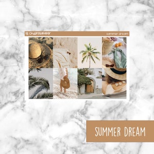 Summer Dream Printable Planner Stickers, Weekly Sticker Kit  Erin Condren Planner Stickers, Vertical Sticker Kit, Silhouette Cut File