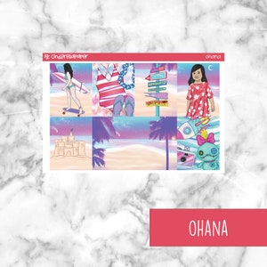 Ohana Printable Planner Stickers, Weekly Sticker Kit  Erin Condren Planner Stickers, Vertical Sticker Kit, Silhouette Cut File