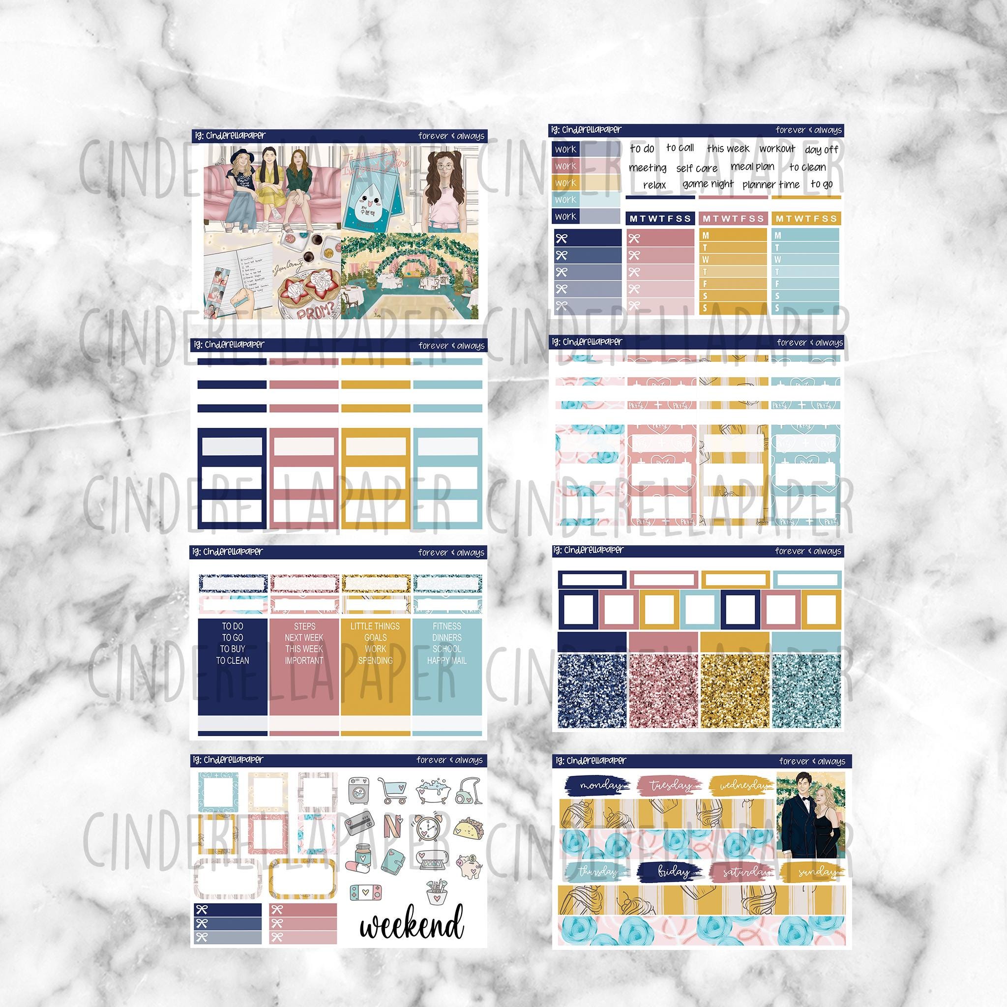 Forever & Always Printable Planner Stickers, Weekly Sticker Kit Erin ...