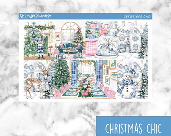 Christmas Chic Planner Stickers, Weekly Kit (Printable PDF)