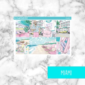 Miami Printable Planner Stickers, Weekly Sticker Kit  Erin Condren Planner Stickers, Vertical Sticker Kit, Silhouette Cut File