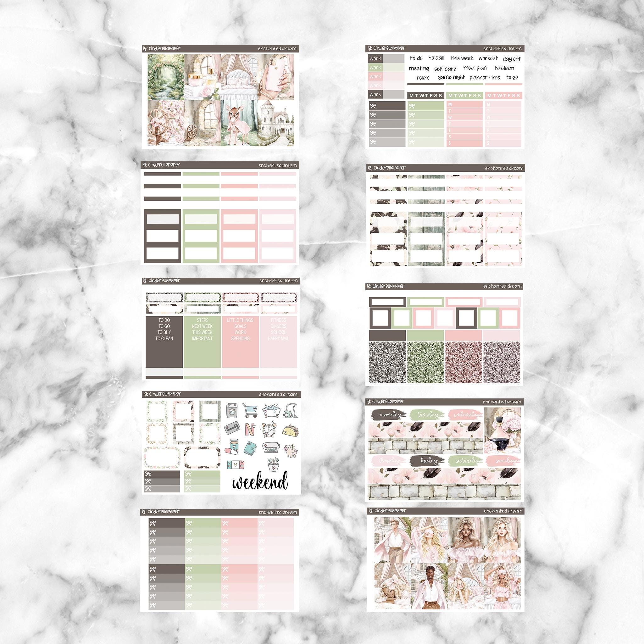 Enchanted Dream Printable Planner Stickers, Weekly Sticker Kit Erin ...