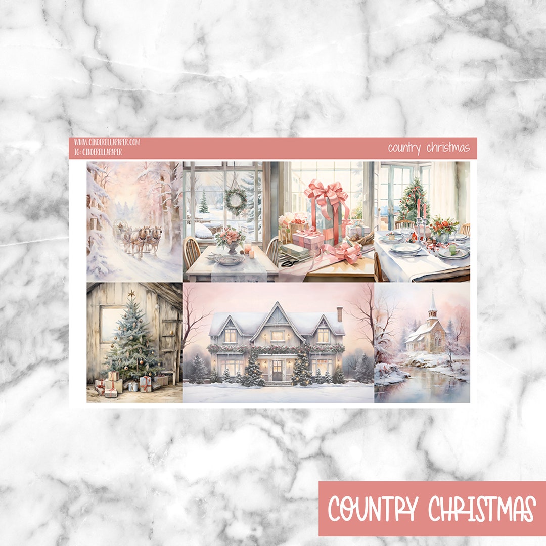 Country Christmas Printable Planner Stickers, Weekly Sticker Kit Erin ...