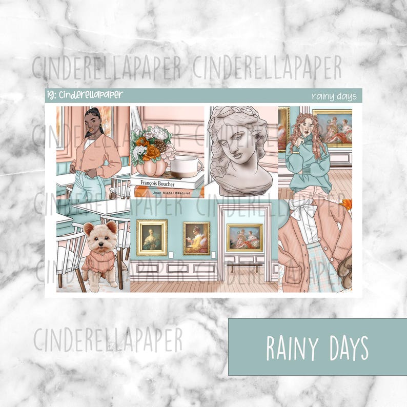 Rainy Days Printable Planner Stickers, Weekly Sticker Kit Erin Condren ...