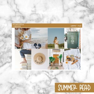 Summer Read Printable Planner Stickers, Weekly Sticker Kit  Erin Condren Planner Stickers, Vertical Sticker Kit, Silhouette Cut File