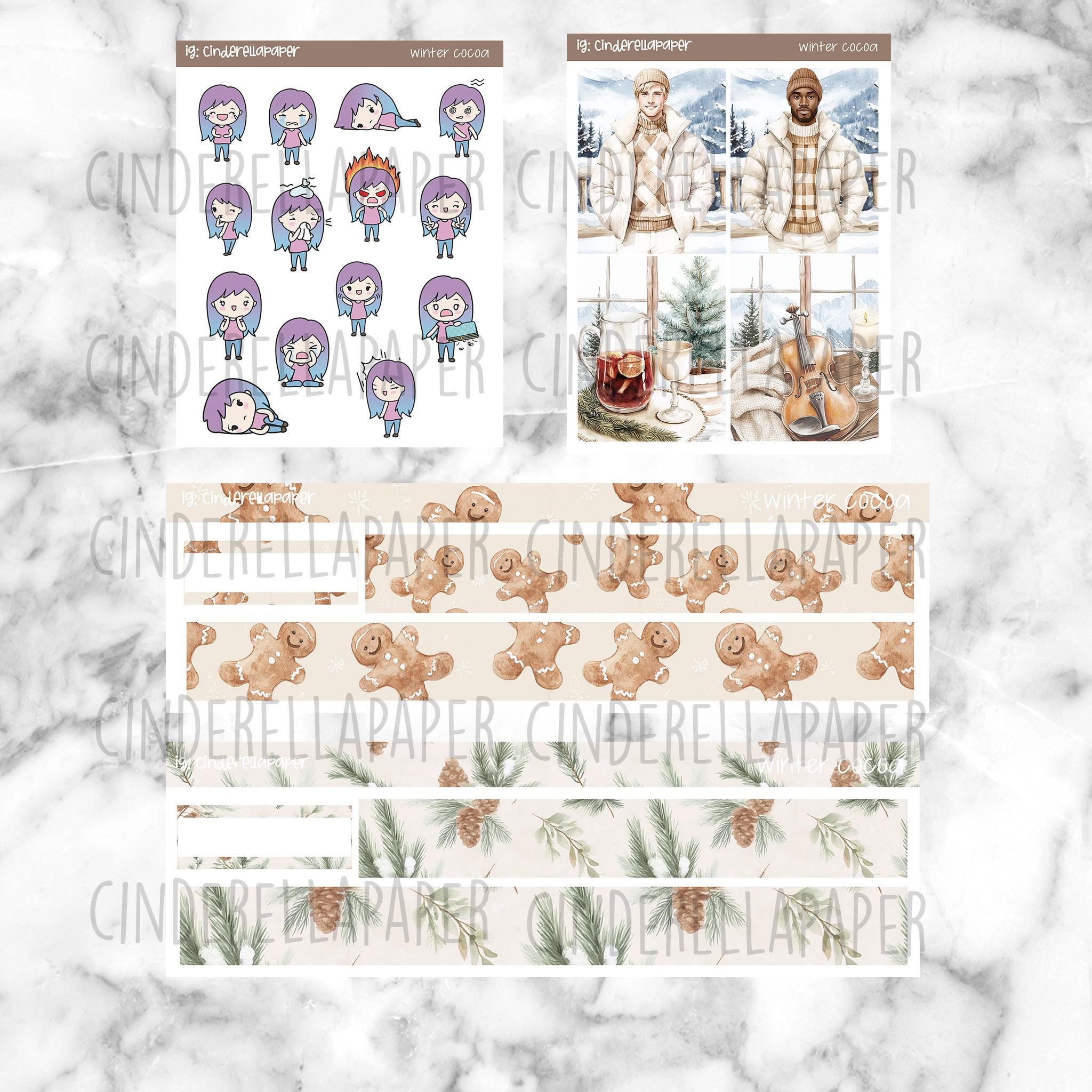 Winter Cocoa Printable Planner Stickers, Weekly Sticker Kit Erin ...