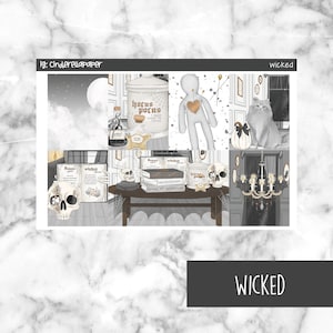 Wicked Printable Planner Stickers, Weekly Sticker Kit  Erin Condren Planner Stickers, Vertical Sticker Kit, Silhouette Cut File