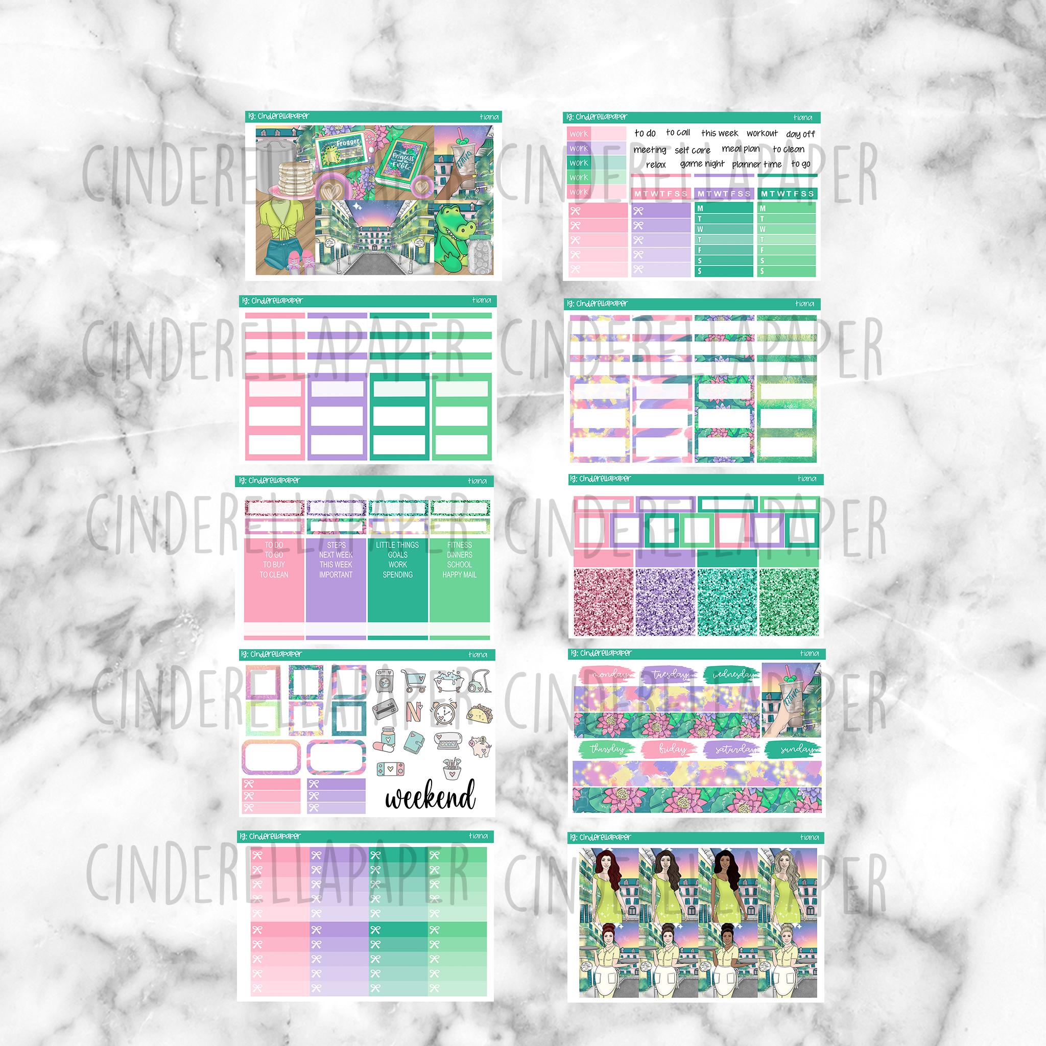 Tiana Printable Planner Stickers, Weekly Sticker Kit Erin Condren ...