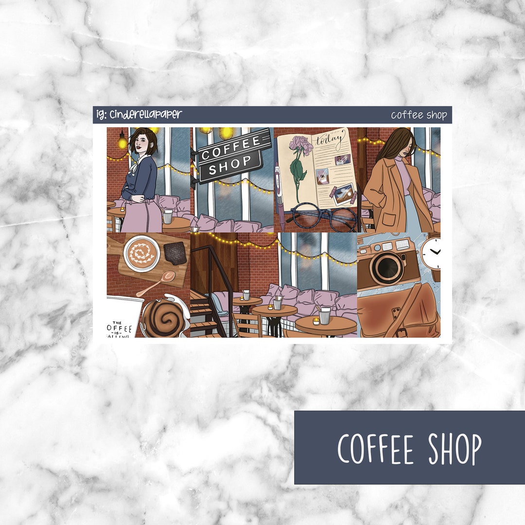 Coffee Shop Printable Planner Stickers, Weekly Sticker Kit Erin Condren ...