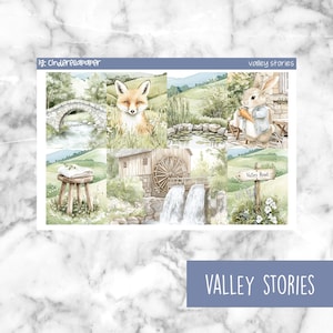Valley Stories Printable Planner Stickers, Weekly Sticker Kit  Erin Condren Planner Stickers, Vertical Sticker Kit, Silhouette Cut File