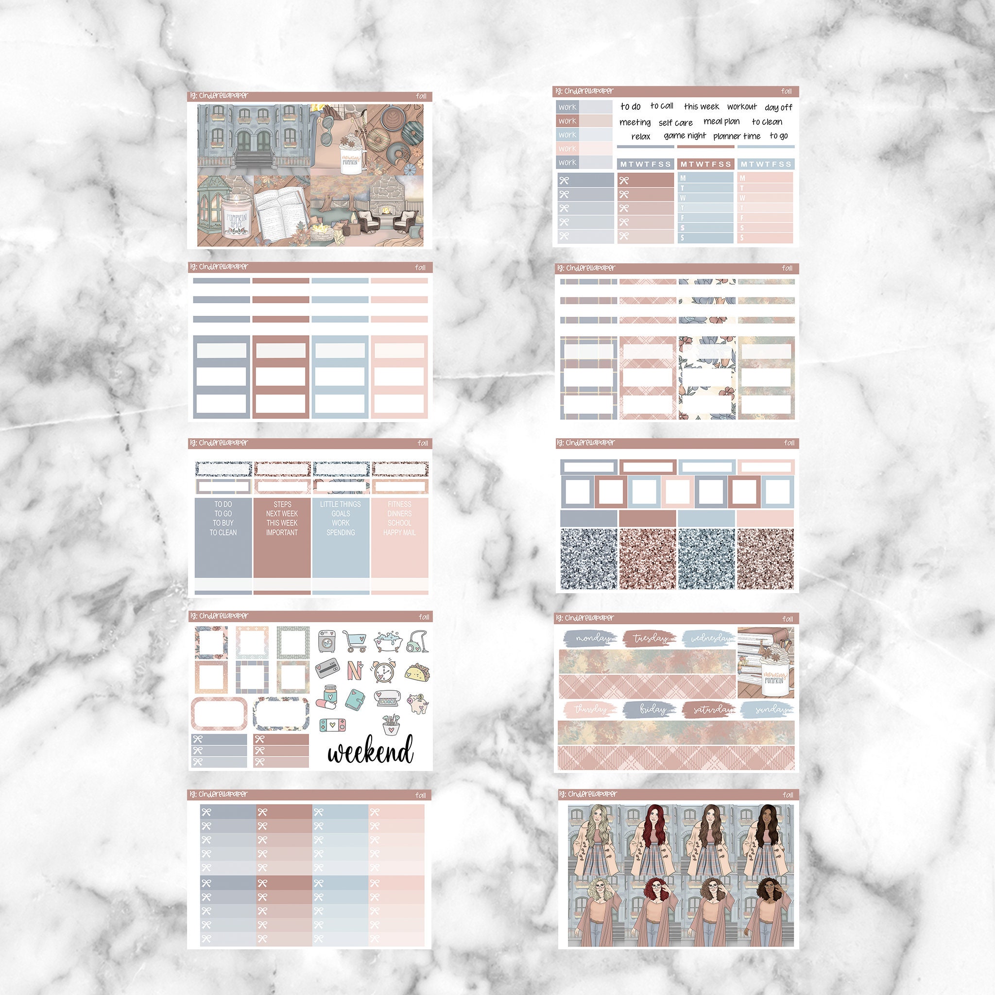 Fall Printable Planner Stickers, Weekly Sticker Kit Erin Condren ...