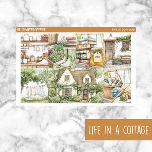 Life in a Cottage Printable Planner Stickers, Weekly Sticker Kit  Erin Condren Planner Stickers, Vertical Sticker Kit, Silhouette Cut File