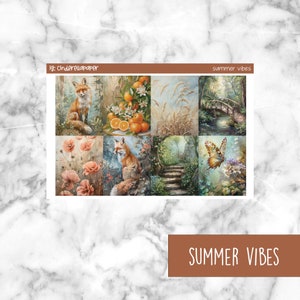 Summer Vibes Printable Planner Stickers, Weekly Sticker Kit  Erin Condren Planner Stickers, Vertical Sticker Kit, Silhouette Cut File