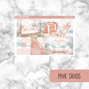 Pink Sands Printable Planner Stickers, Weekly Sticker Kit  Erin Condren Planner Stickers, Vertical Sticker Kit, Silhouette Cut File